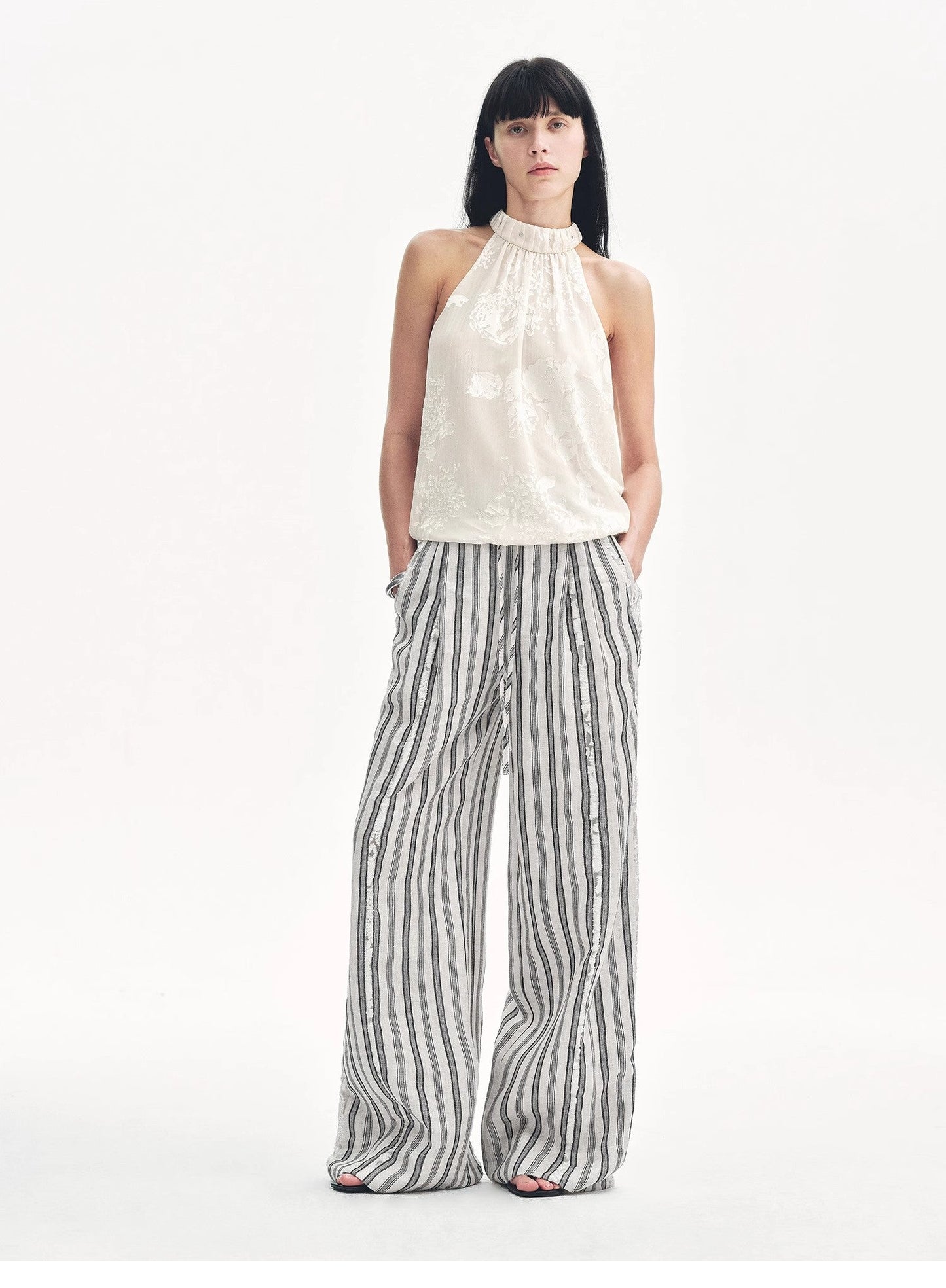 "Light and Shadow" Retro Posey Halter Neck Vest