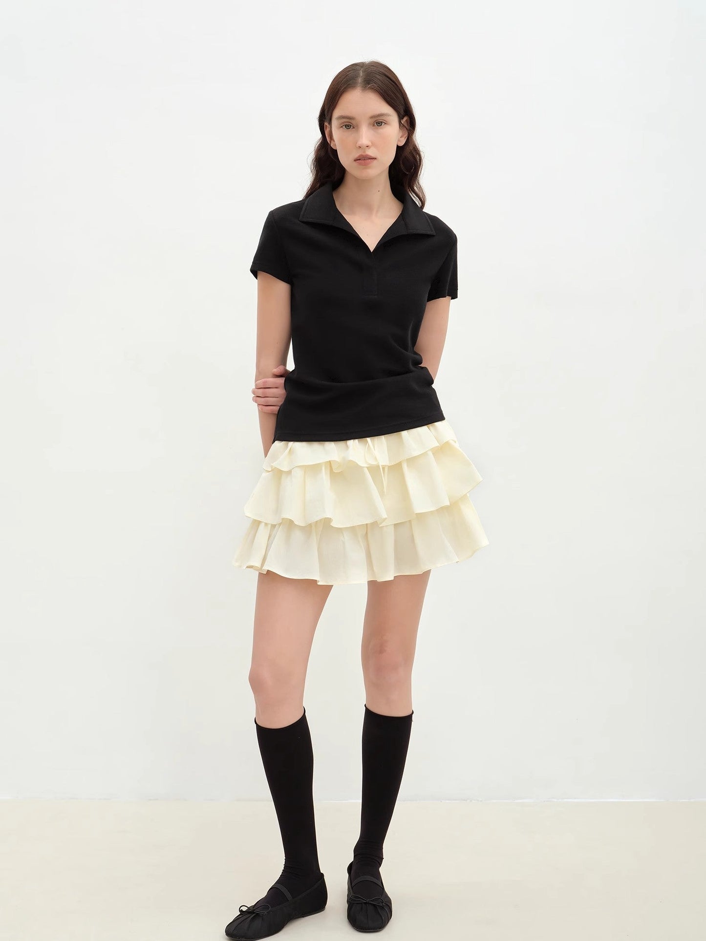 "Blueberry Cream" Pure Cotton Anti-Exposure Lace Cake  Skirt