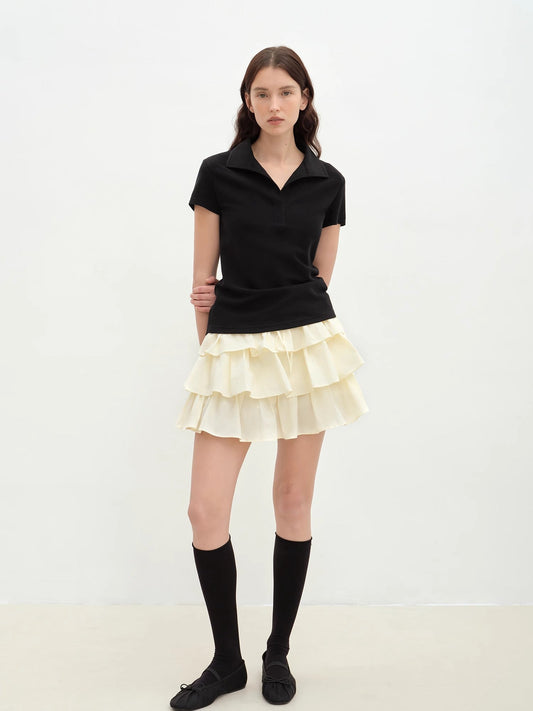 "Blueberry Cream" Pure Cotton Anti-Exposure Lace Cake  Skirt