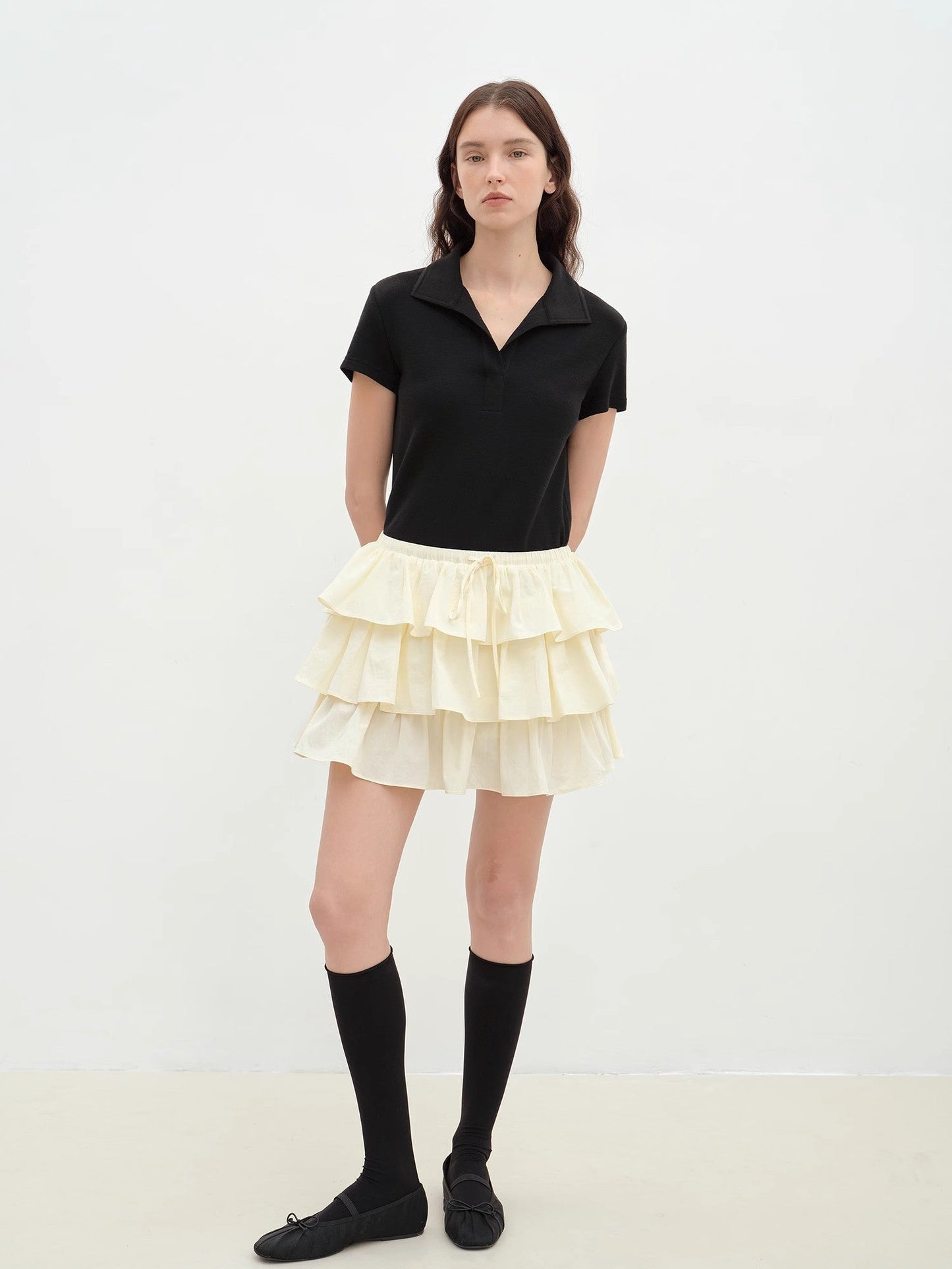"Blueberry Cream" Pure Cotton Anti-Exposure Lace Cake  Skirt