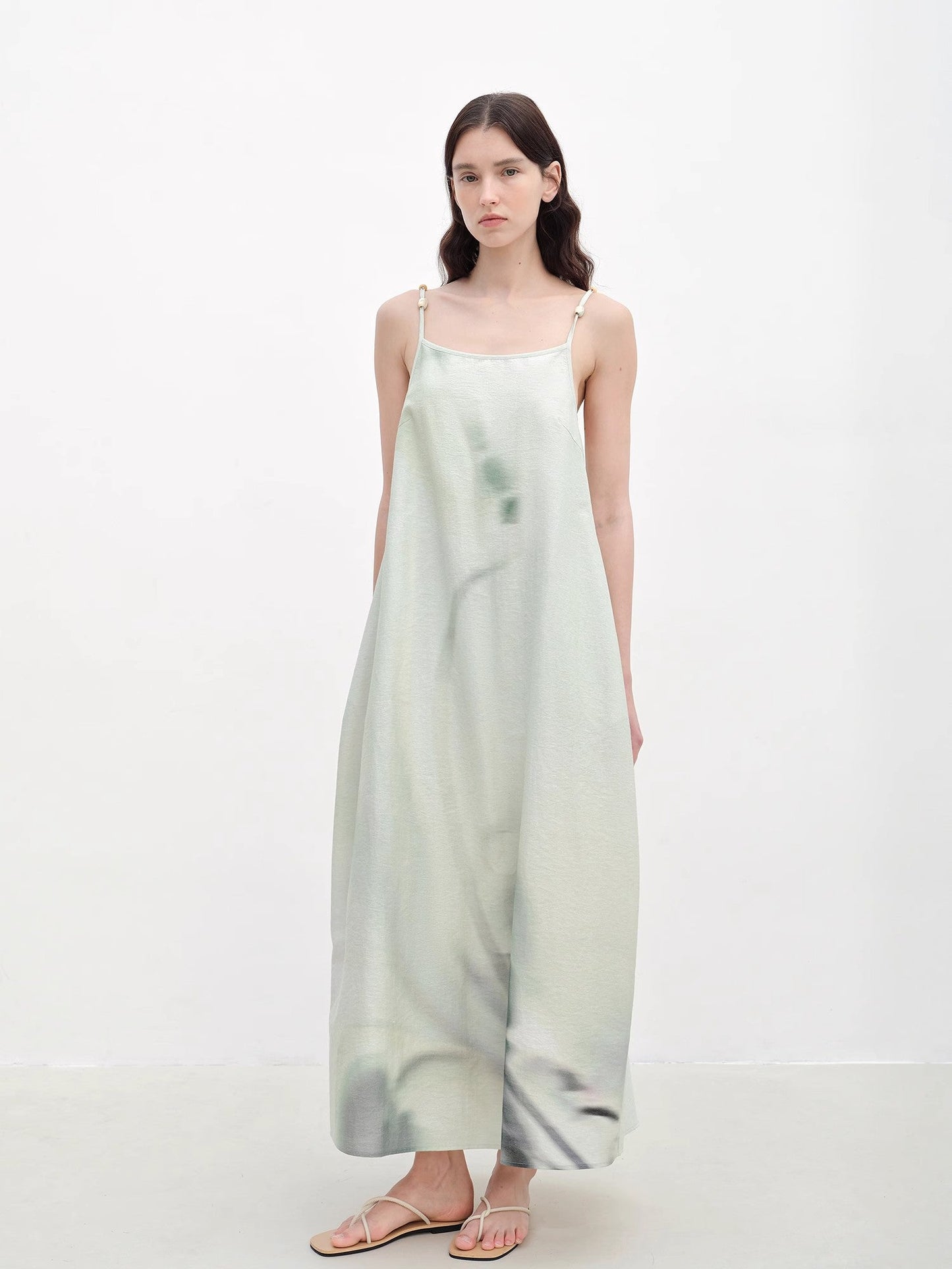 "Island Walk" Cotton Beaded Sling Dress
