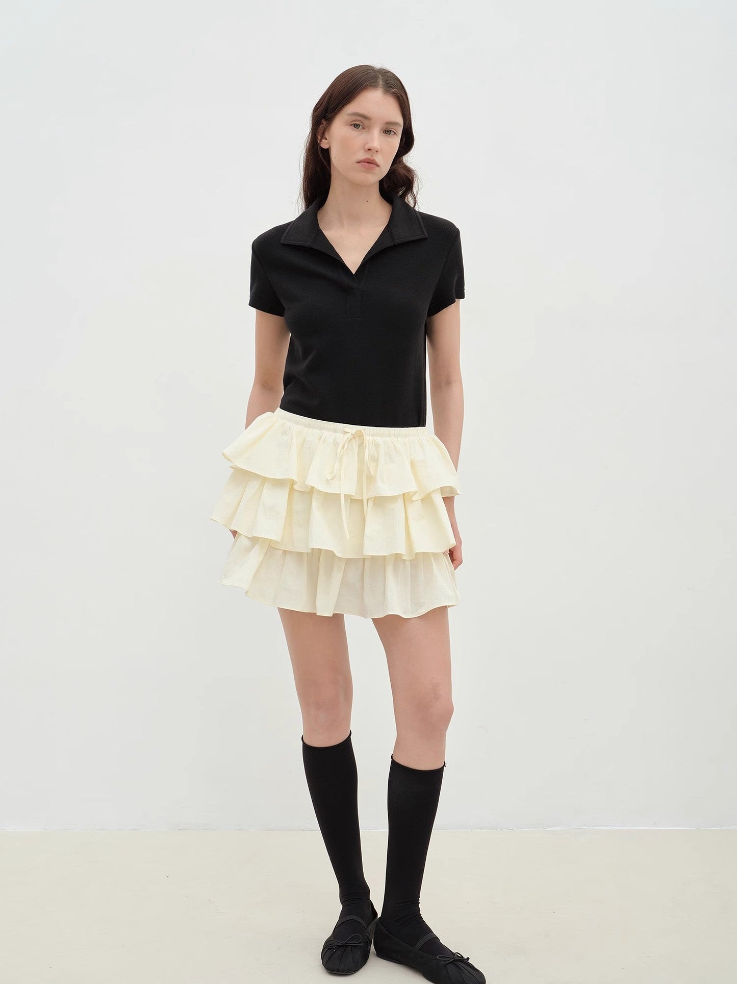 "Blueberry Cream" Pure Cotton Anti-Exposure Lace Cake  Skirt