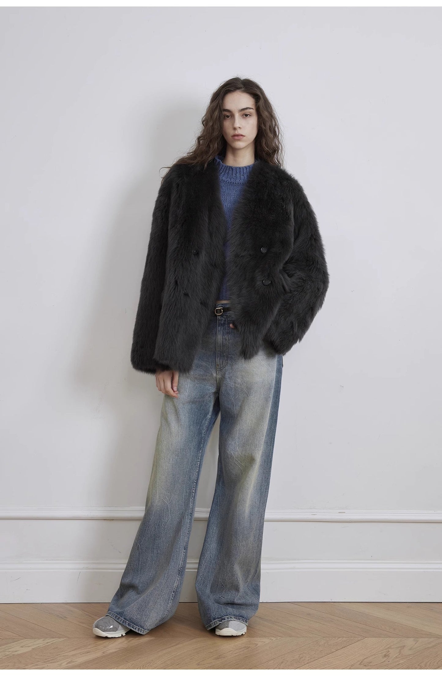 "Magic Dream" Retro Modern Washed Chicken Claw Wrinkled Wide Leg Pants