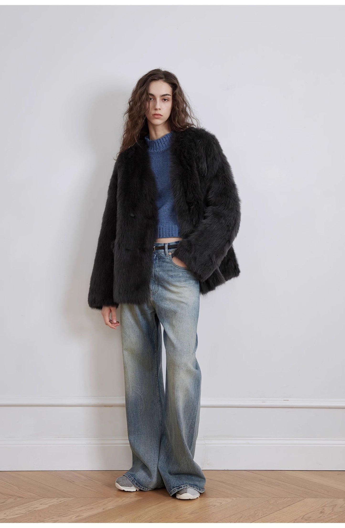 "Magic Dream" Retro Modern Washed Chicken Claw Wrinkled Wide Leg Pants