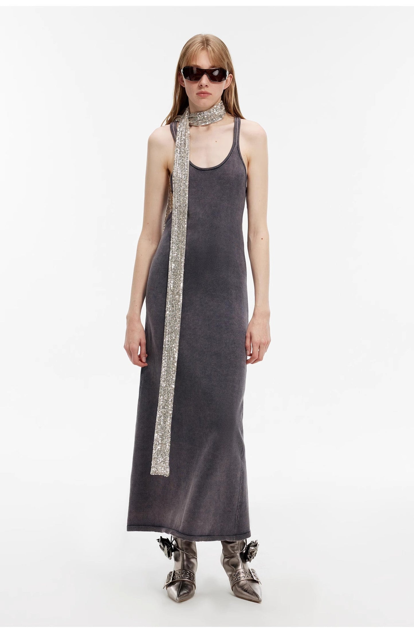 "Cool Girl Recipe" Luxury Brand Exclusive Ferment-Washed Distressed Vest Dress