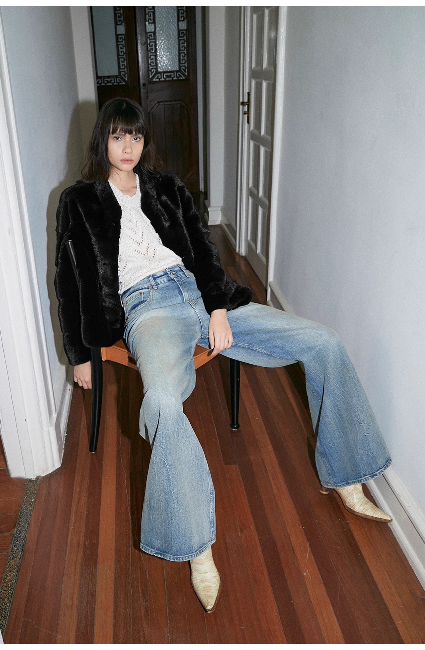 "Magic Dream" Retro Modern Washed Chicken Claw Wrinkled Wide Leg Pants