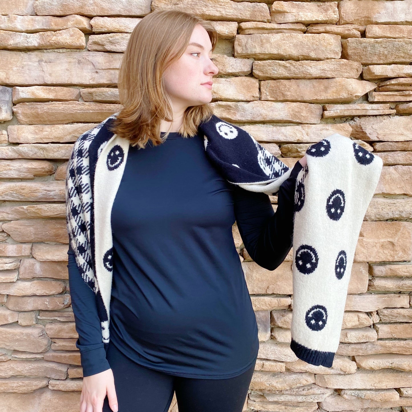 Checked on Happiness Cozy Scarf