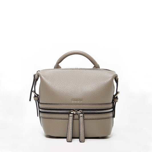 SUSU the Ashley Gray Leather Backpack Purse