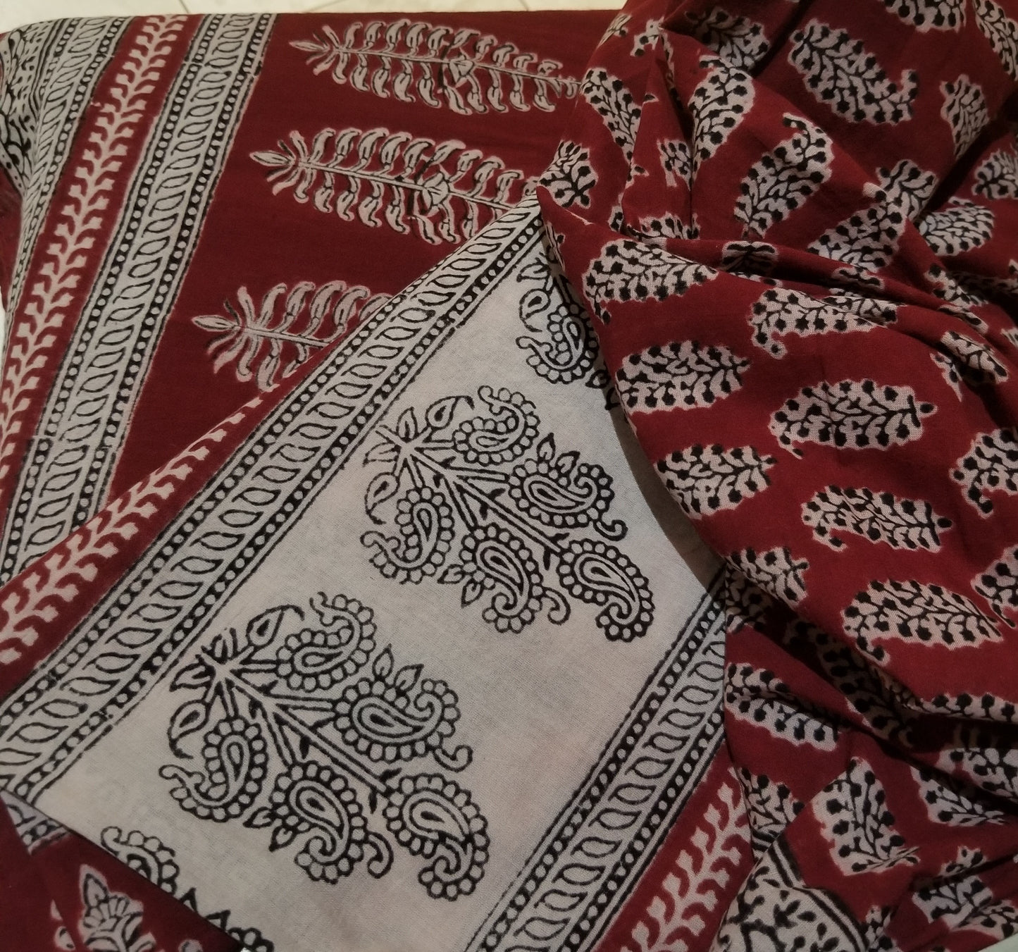 Paisely Design Hand Block Printed on Cotton