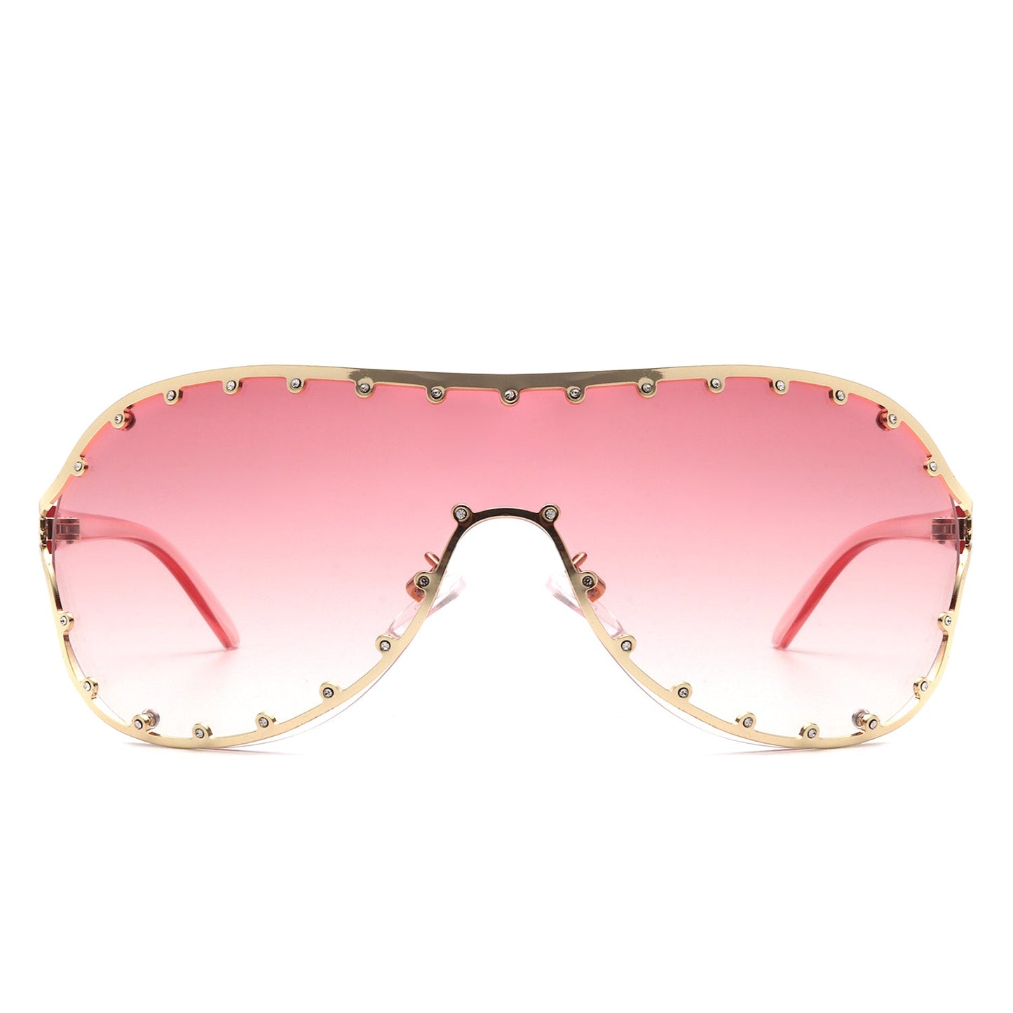 Evanesce - Oversized Aviator Rhinestone Design Women's Sunglasses