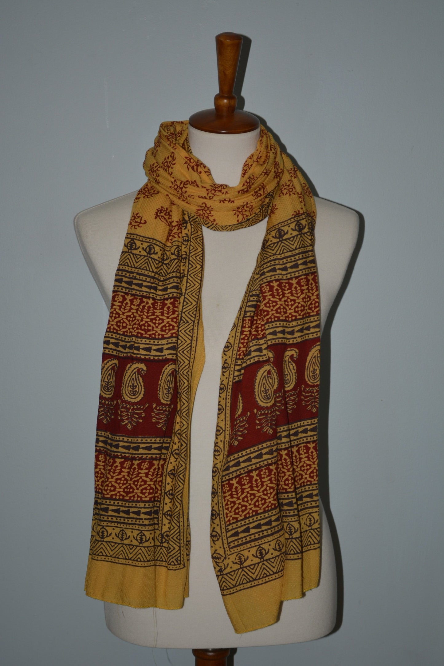 Block Printed Floral Scarf