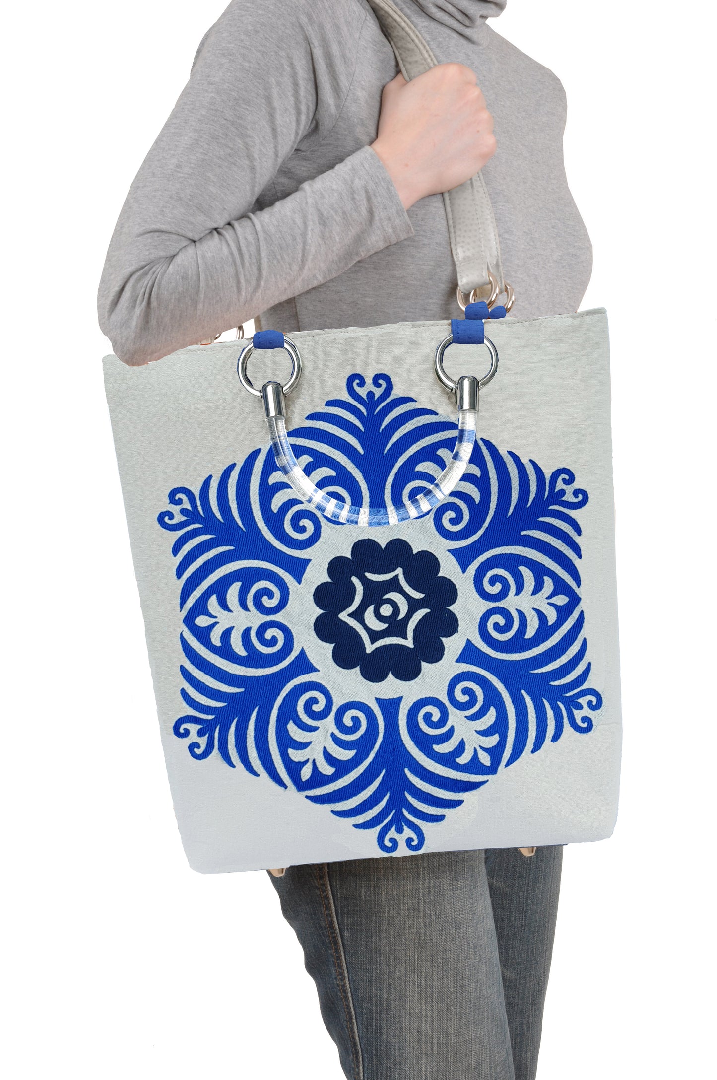 Suzani Blue Large Tote