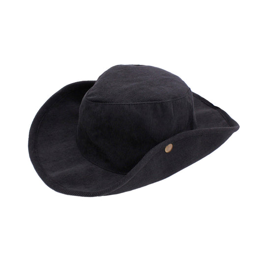 Corduroy Wide Brim Outdoor Hat With Snap-Up Sides