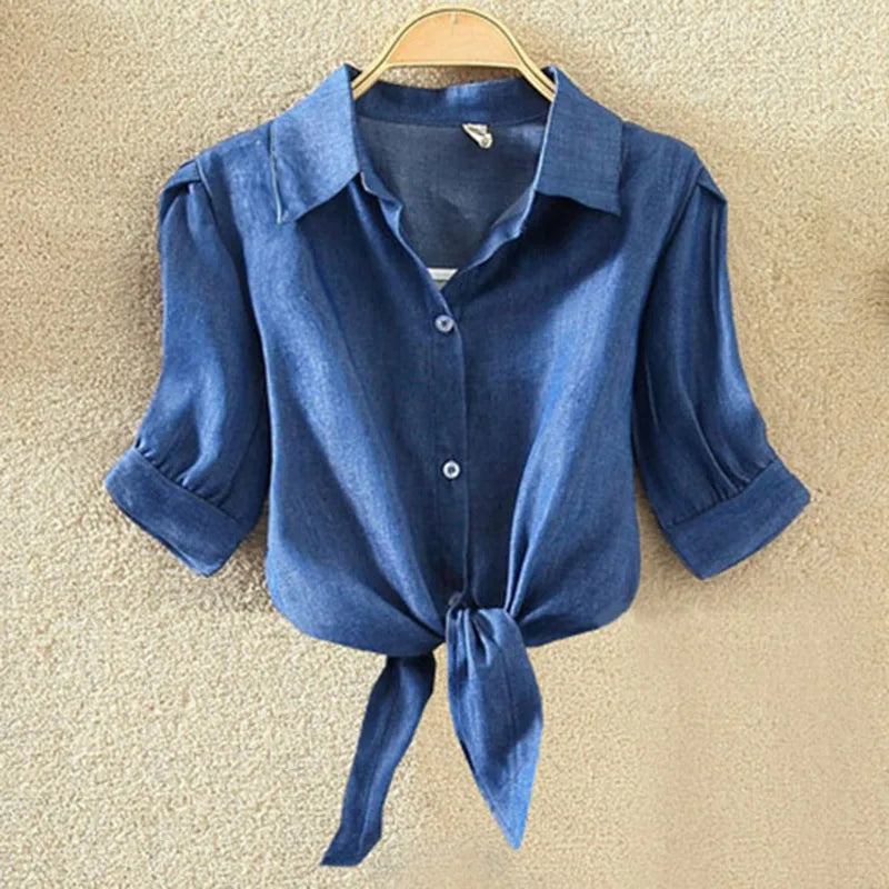 100% Cotton Womens Blouse Shirt White Summer Blouse