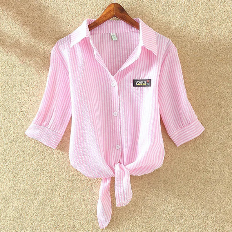 100% Cotton Womens Blouse Shirt White Summer Blouse