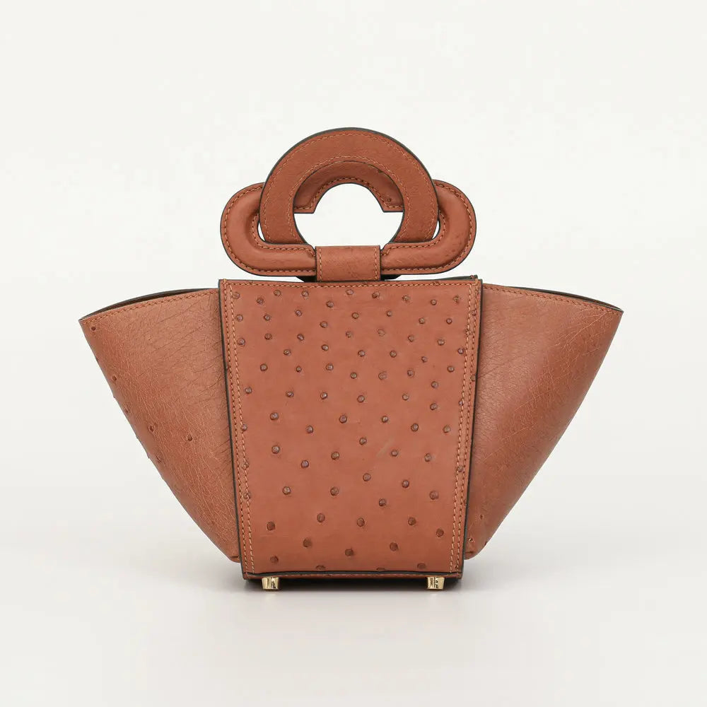 Ostrich Genuine Leather Women's Handbag Fashionable Trendy Simple Versatile Lady's Tote Single-Shoulder Crossbody Bag