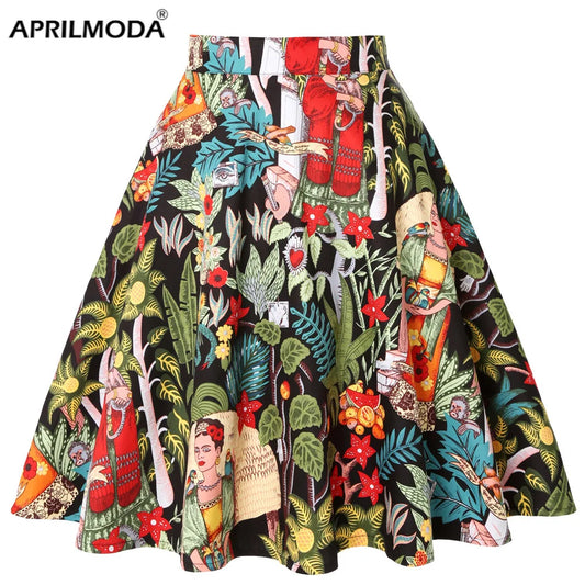 Women's Runway Cotton Retro Vintage Skirt