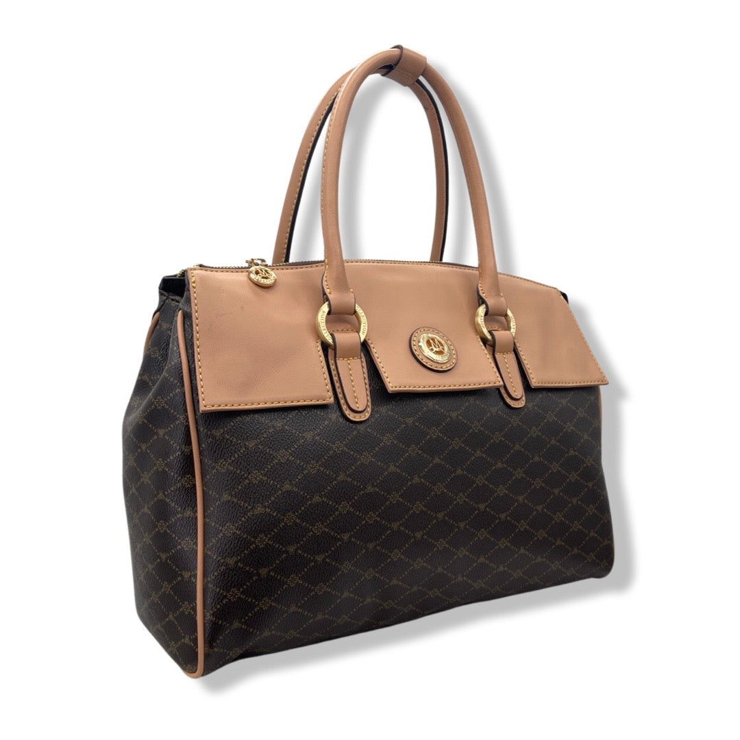 Misty U.S.A. Genuine Cowhide Leather Trim Handbag