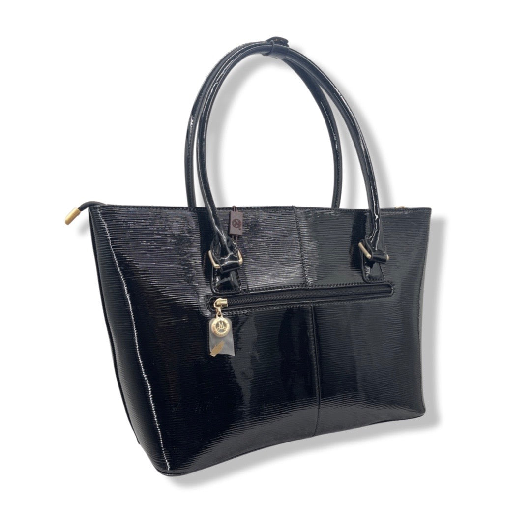 Misty Metallic Shine Leather Tote - Made in Italy