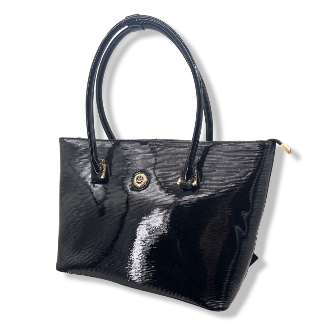 Misty Metallic Shine Leather Tote - Made in Italy