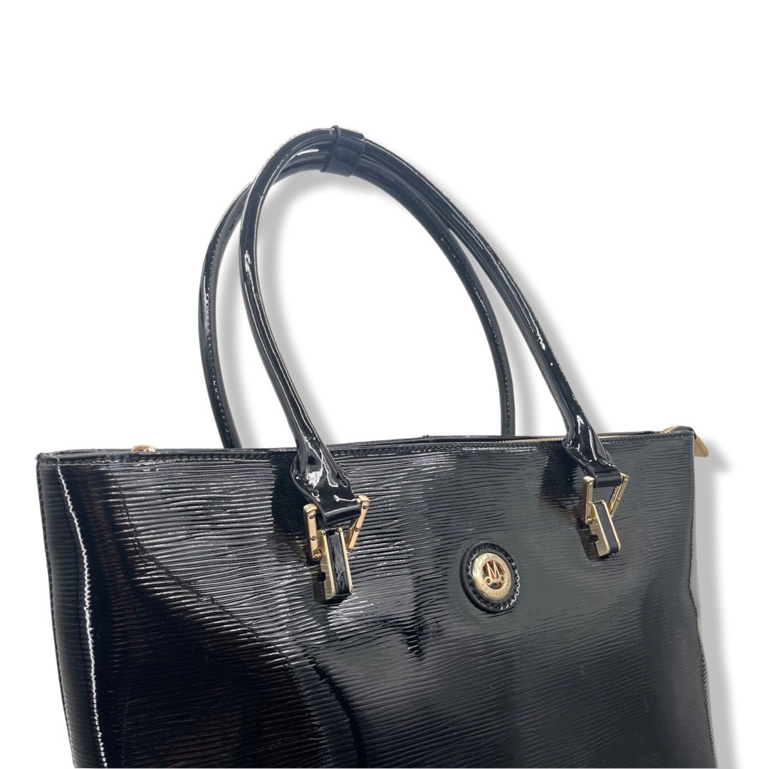 Misty Metallic Shine Leather Tote - Made in Italy