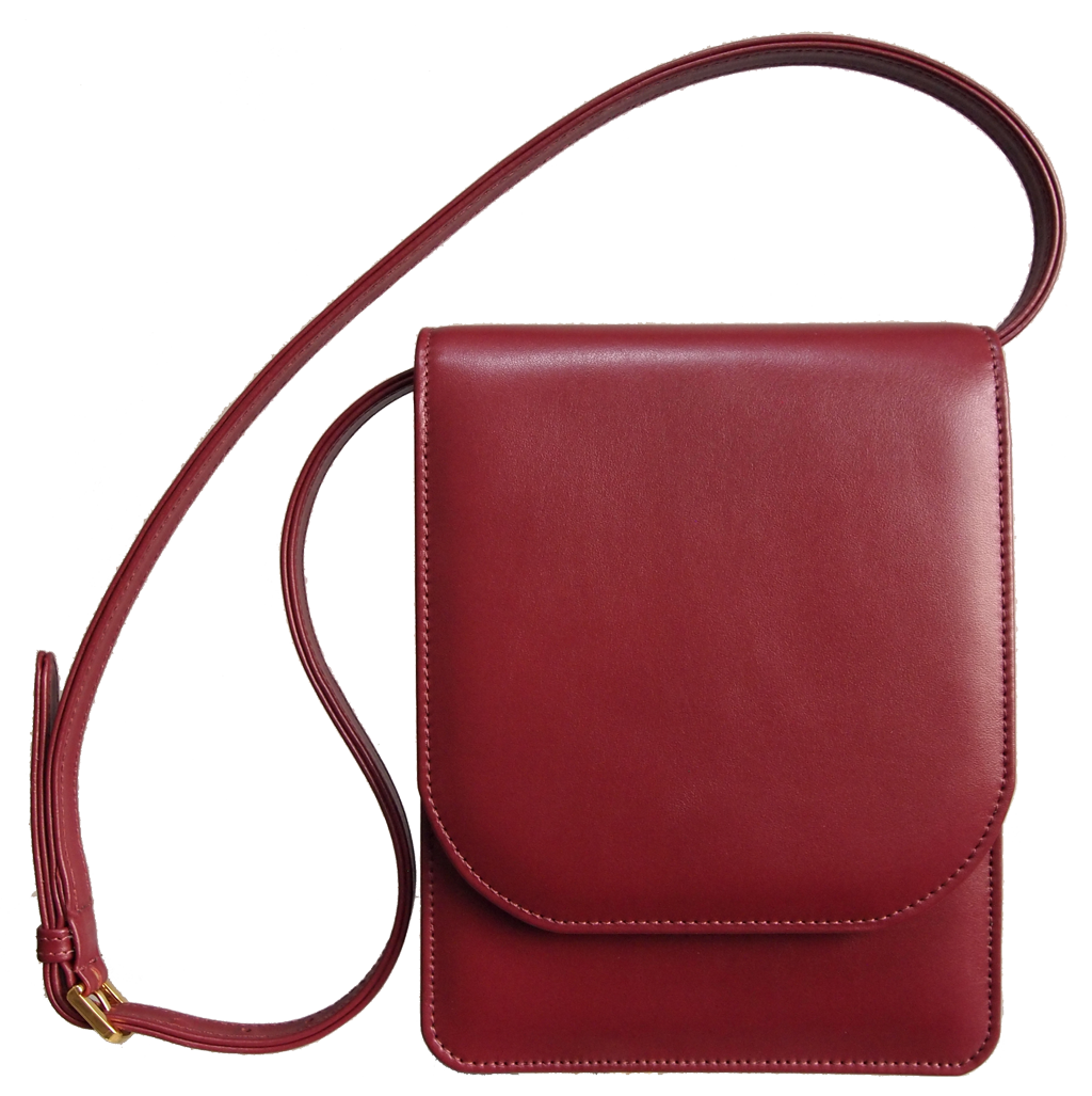 Buffed Leather Mini Vertical Shoulder Bag