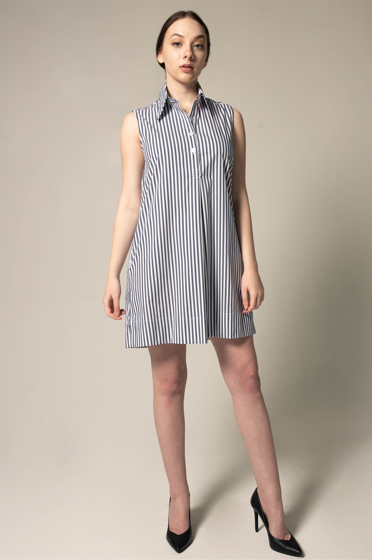 Italian Stripe Sleeveless Dress