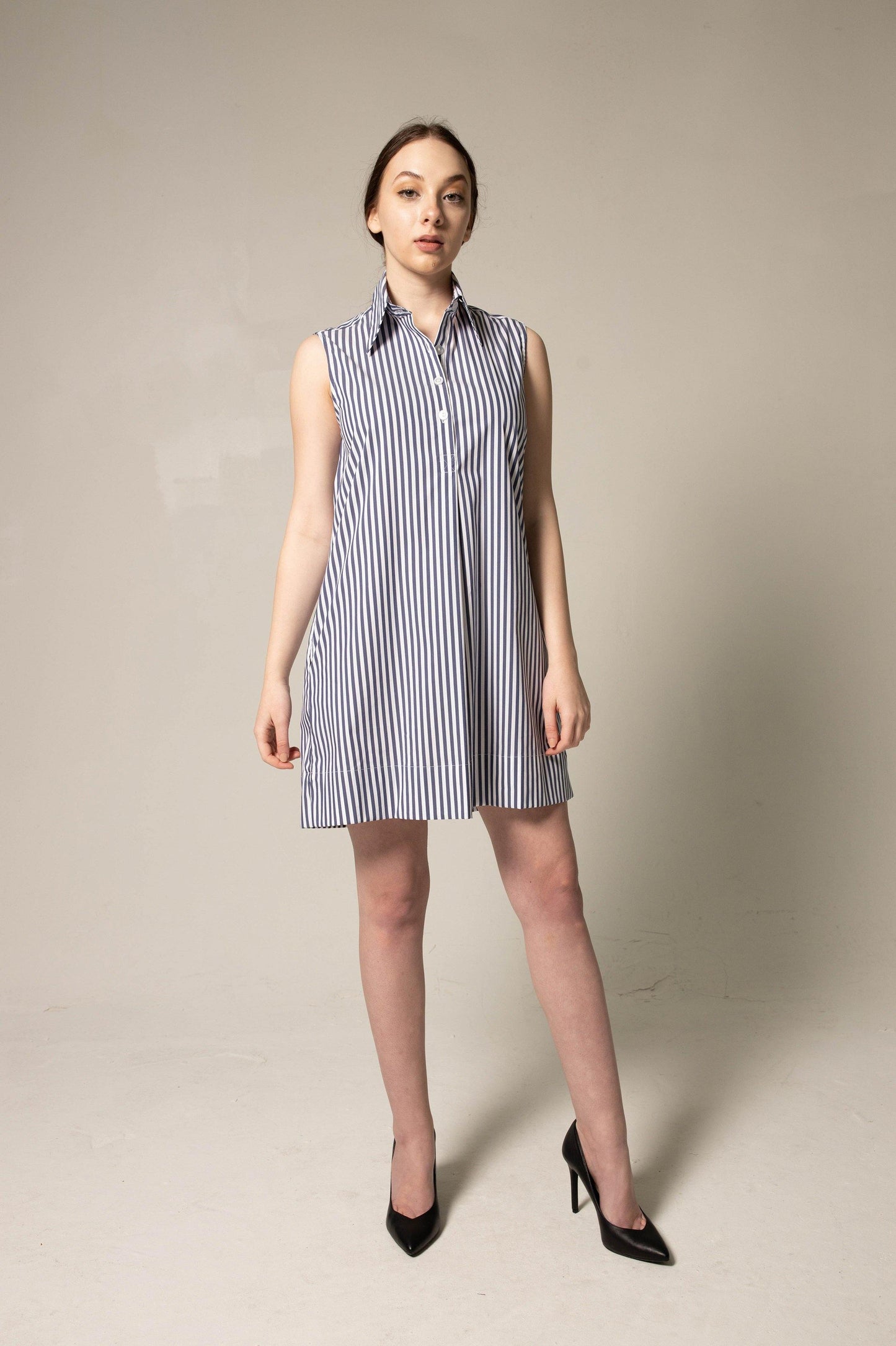 Italian Stripe Sleeveless Dress