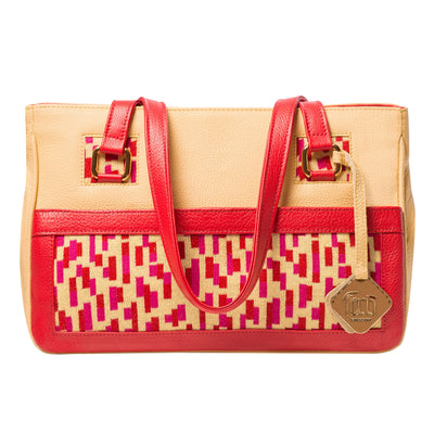 TATI BODUCH Designer Handbag, Mosaic Collection, Leather Yellow