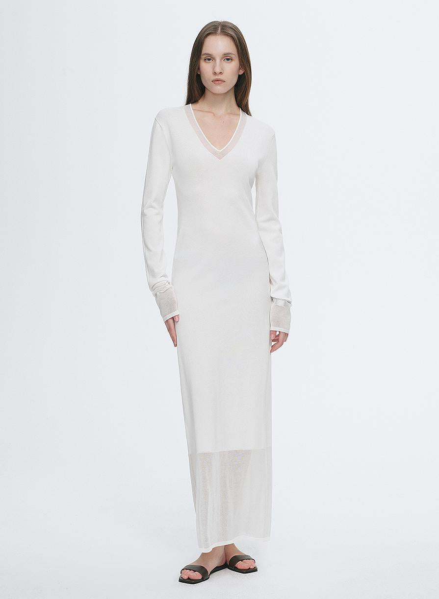 Elegant Sheer Splicing Designed Dress