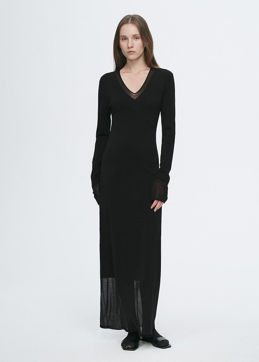 Elegant Sheer Splicing Designed Dress