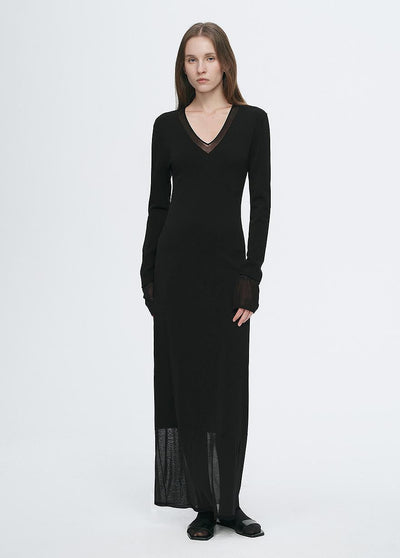 Elegant Sheer Splicing Designed Dress