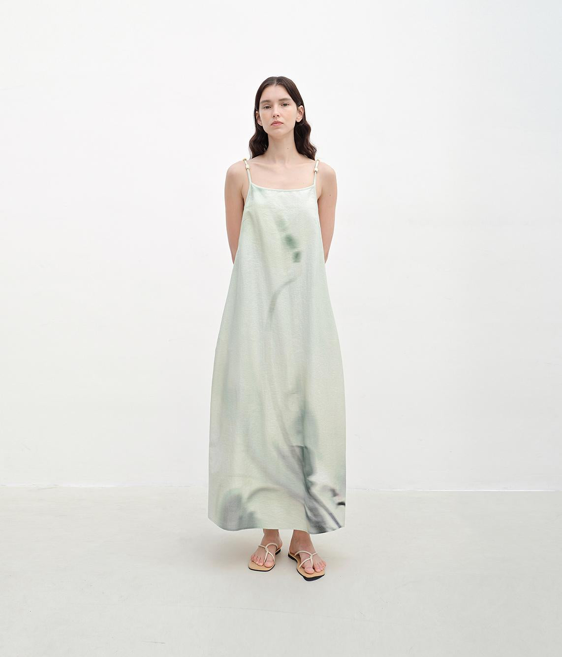 "Island Walk" Cotton Beaded Sling Dress