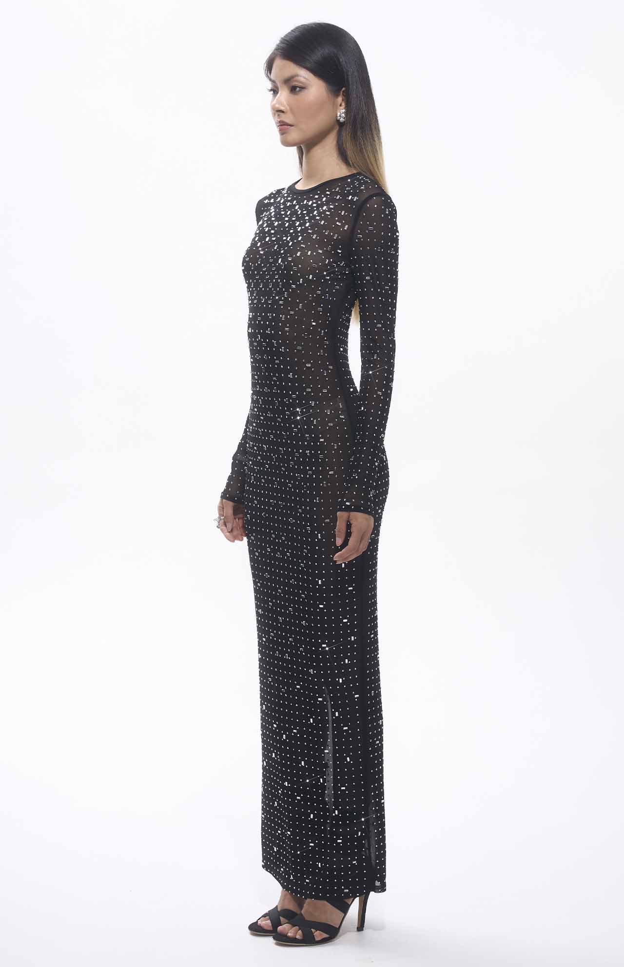Sasso Crystal Mesh Maxi Dress