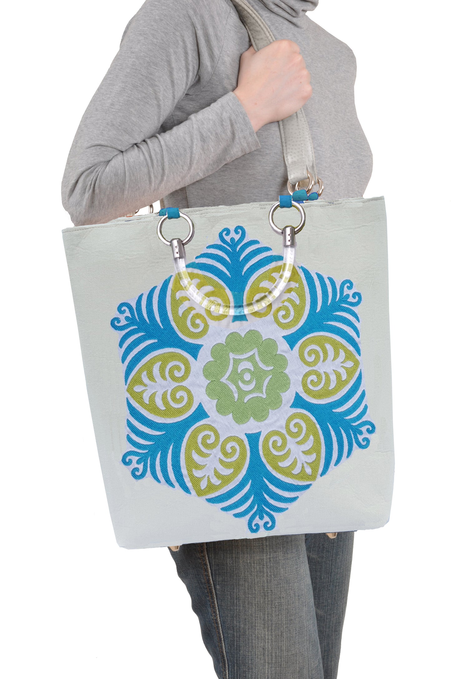 Suzani Teal Large Tote