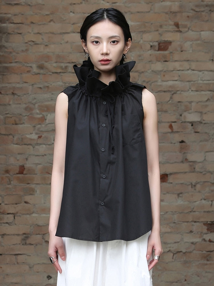 Chee Ruffle Collar Blouse