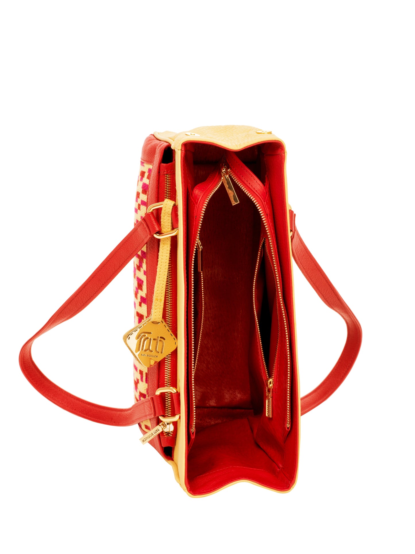 TATI BODUCH Designer Handbag, Mosaic Collection, Leather Yellow
